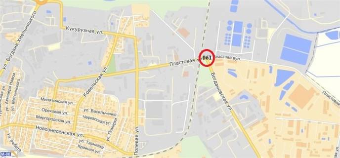 Billboard A in Lviv, 3х6  Plastovaa st. scheme