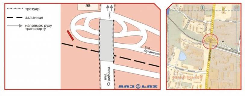 Billboard A in Lviv, 3х6  Luganskaa st. scheme