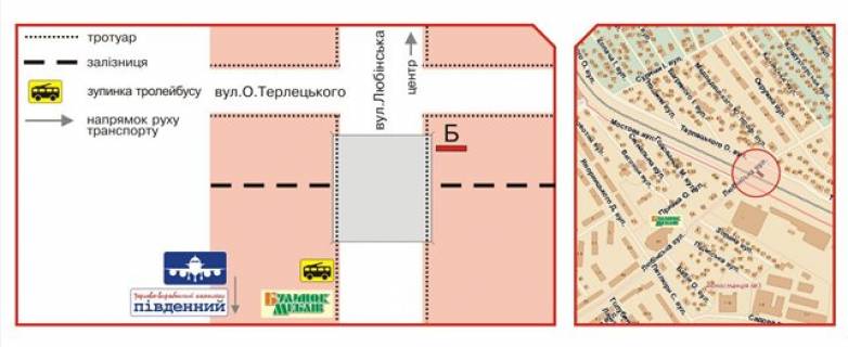 Billboard B in Lviv, 3х6  Lubinskaa st. scheme