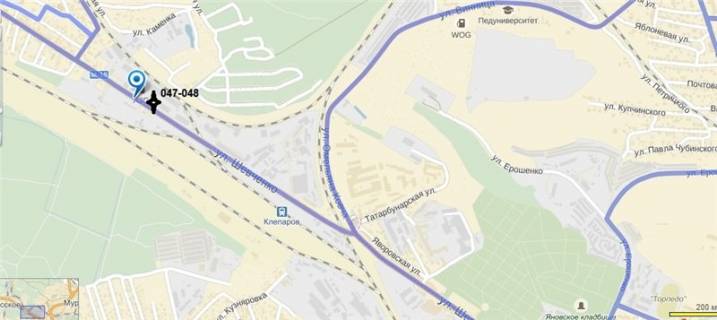 Billboard B in Lviv, 3х6  Sevcenko, st. scheme