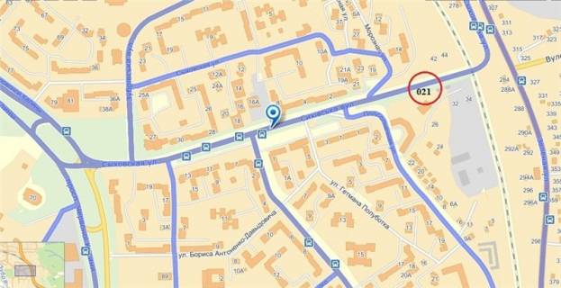 Billboard A in Lviv, 3х6  Sihiv - av. Cervonoi Kalini scheme