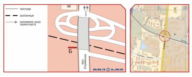 Billboard B in Lviv, 3х6  Stryjskaa st. , 98-100 scheme