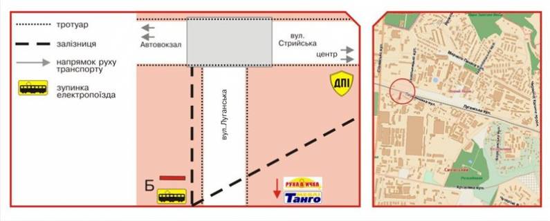 Billboard B in Lviv, 3х6  Luganskaa st. scheme