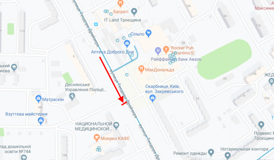 Prismatron, Prism A in Kyiv, 3х6  Drajzera Teodora st., 7 u napramku st. Zakrevs'kogo - 189100 scheme