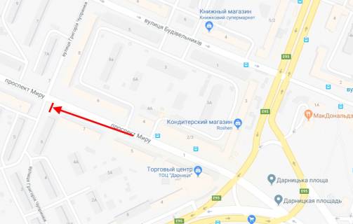 Prismatron, Prism B in Kyiv, 3х6  Miru av., 7, /Cuprinki Grigoria, u napramku st. m. Darnica - 219946 scheme