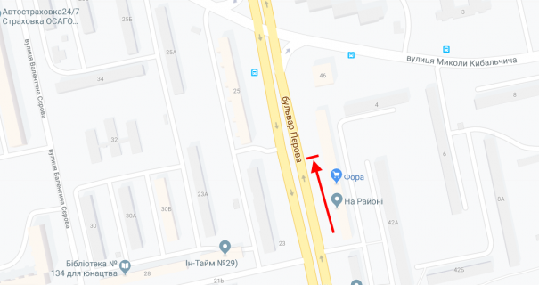 Prismatron, Prism A in Kyiv, 3х6  Perova bst., 44 u napramku av. Suhevica - 219949 scheme