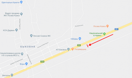 Billboard A in Kyiv, 3х6  Brovars'kij av. na rozpodil'cij smuzi, 100m memorial'nij zapovidnik, u napramku Kieva scheme
