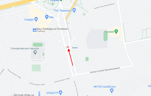 Prismatron, Prism A in Kyiv, 3х6  Grigorenka av., /st. Misugi u napramku av. Bazana - 295044 scheme