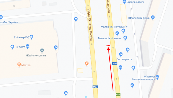 Prismatron, Prism A in Kyiv, 3х6  Kil'ceva doroga/st. Zodcih, 74 na rozpodiluvaci u napramku av. Peremogi - 246284 scheme