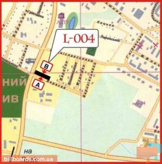 Billboard A in Lutsk st. L'vivs'ka, 148 (vizd v misto zi storona L'vova, bila AZS) scheme