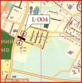 Billboard B in Lutsk st. L'vivs'ka, 148 (vizd v misto zi storona L'vova, bila AZS) scheme