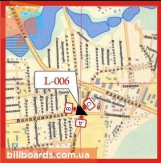 Billboard A in Lutsk kil'ce L'vivs'ka - Volodimirs'ka scheme