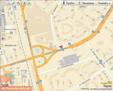 Billboard C in Lutsk kil'ce Sobornosti - Kravcuka (navproti TAM-TAMu, rajon Formula Varsavs'kogo rinku) scheme