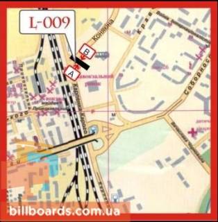 Billboard B in Lutsk st. Konakina,39 (vizd na stoanku avtostancii No1, navproti TC Varsavs'kij) scheme