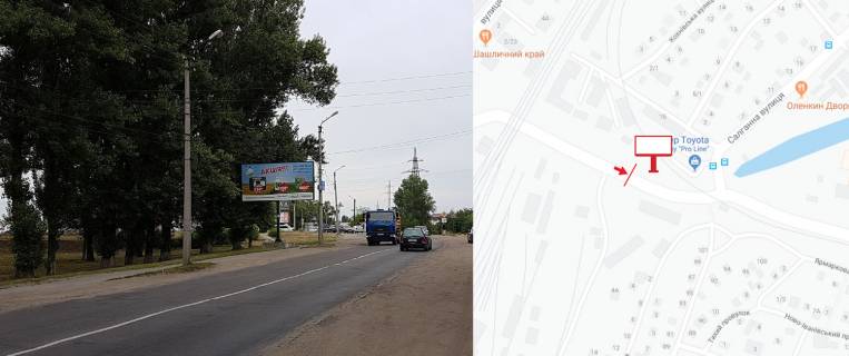 Billboard B in Kremenchuk, 3х6  st. Armarkova, perehresta z st. Salgannou, r-n avtosalonu "Toyota", ob'izdna doroga trasi Poltava - Kiiv Photo 1