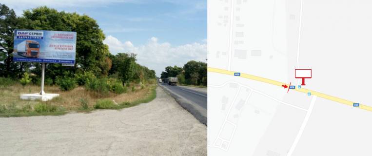 Billboard B in , 3х6  st. Kiivs'ka r-n povorotu na Puhal'sinu(v'izd v Kremencuk zboku Kieva, povorot na Vlasivku, ob'izdna dla vantaznogo transportu) Photo 1
