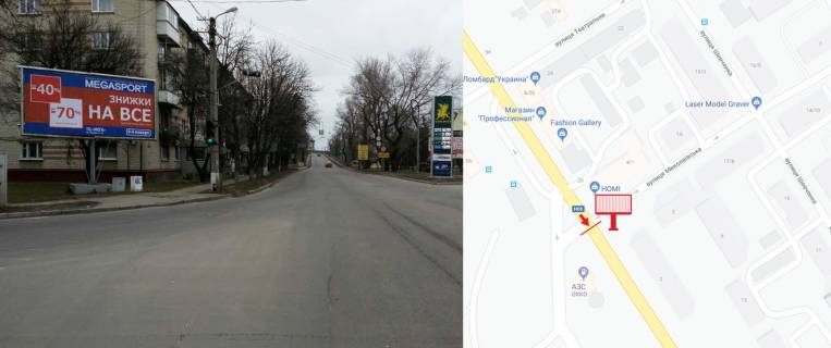 Prismatron, Prism A in Kremenchuk, 3х6  st. Nebesnoi Sotni i st. Mikolaivs'ka, v'izd na Krukivs'kij mist, akij rozmezovue dva r-ni Avtozavods'kij i Krukivs'kij, viizd v bik m.Dnipro, Kropivnic'kij, velika central'na transportna rozv'azka, r-n "Pridniprovs'kogo recovogo rinku", - 373031 Photo 1