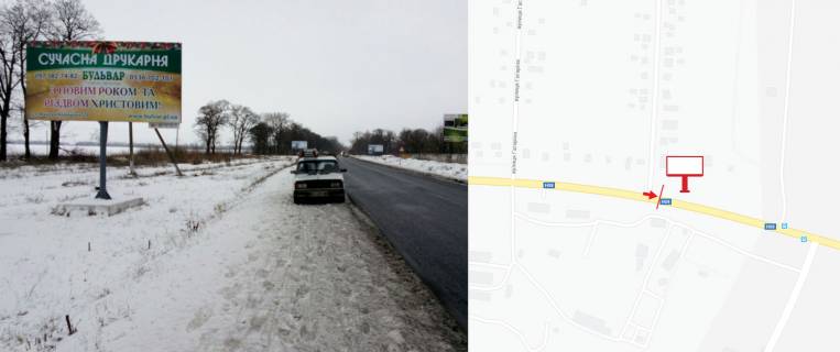 Billboard B in , 3х6  st. Kiivs'ka r-n Fermi(v'izd v Kremencuk zboku Kieva, povorot na Vlasivku, ob'izdna dla vantaznogo transportu) Photo 1