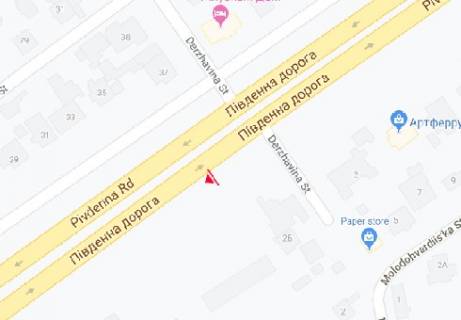 Billboard A in Odessa, 3x6  Pivdenna doroga, 35 (navproti) scheme