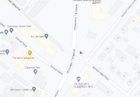 Non-Standard  in Dnipro (Dnipropetrovsk) Gagarina av. - Marii Kuri st. scheme