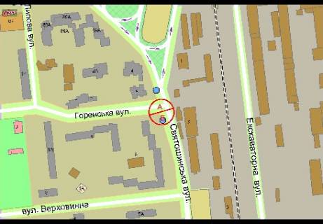 Prismatron, Prism A in Kyiv, 3x6  Svatosinskaa st. - L'vovskaa st., ot Svatosinskoj pl. (svetofor) - 340706 scheme