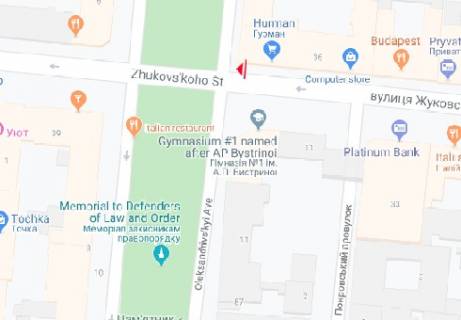 Citylight B in Odessa Zukovskogo st., 36 - Aleksandrovskij prospekt B scheme