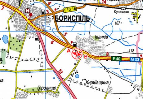 Billboard B in Ivankiv, 3x6  Trasa M-03, Kiiv-Harkiv, 45700 scheme