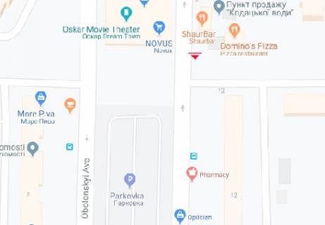 Prismatron, Prism A in Kyiv, 3x6  Obolons'kij av., 14 - 478032 scheme