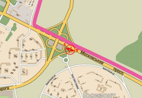 Billboard B in Kharkiv, 3x6  Geroiv Harkova av. - Rostovs'ka trasa scheme