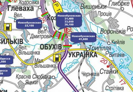 Non-Standard A in Kiev roads, 3x18  Trasa N-01, Nova Obuhivs'ka, 41,600 scheme