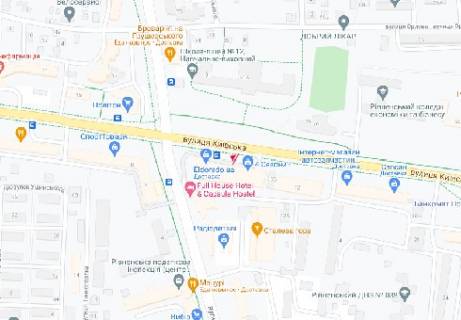 Video Billboard A in Rivne, 2.32x3.14  Kievskaa st., 10, (razresenie 480h336) - 411044 scheme