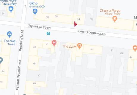 Citylight A in Odessa, 1.2x1.8  Uspens'ka st., 34 scheme