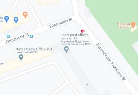 Billboard A in Zaporizhzhya, 3x6  Zaporiz'kogo kozactva st. - Entuziastiv st. scheme