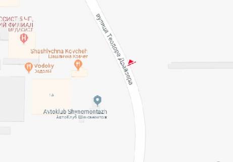 Billboard B in Kyiv, 3x6  Drajzera Teodora st., 2g scheme