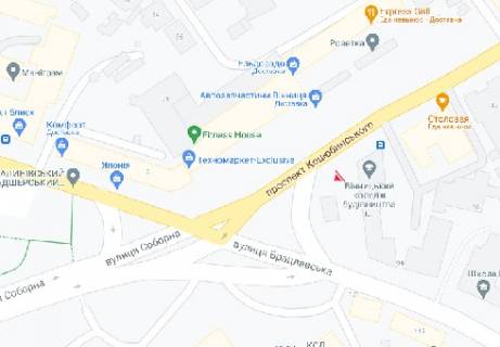 Video Billboard A in Vinnytsia, 2.32x3.14  Kocubins'kogo st. - Braclavs'ka st. (Tehnikum), (rozsirenna 480h336) - 409668 scheme