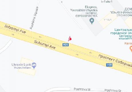 Prismatron, Prism A in Zaporizhzhya Sobornyj av. (2) (dvizenie ot vokzala) - 317564 scheme