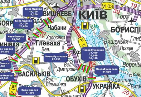 Non-Standard A in Kiev roads, 3x18  Trasa N-01, Nova Obuhivs'ka, 22,150 scheme