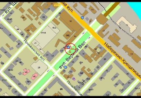 Cityscroll A in Kyiv, 1.86x1.27   Niznij Val st., 63 (100 m do peresecenia s Pocajninskaa st.) scheme