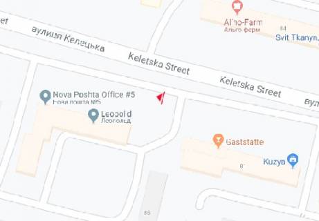 Billboard A in Vinnytsia, 3x6  Kelec'ka st., 81 scheme