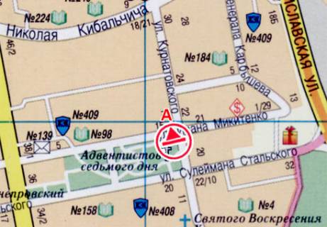 Billboard A in Kyiv, 3x6  Ostafia Daskevica st., 15 - Ivana Mikitenka st. scheme