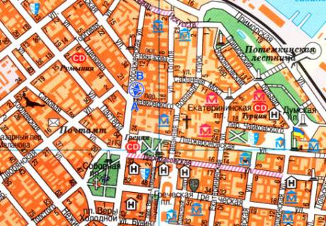 Citylight A in Odessa, 1.8x1.2  Preobrazenskaa st., ugol per. Maakovskogo A scheme