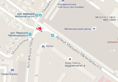 Billboard B in Odessa, 3x6  Ichaka Rabina st. - Malinovs'kogo st., 71 scheme