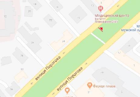 Cityscroll A in Vinnytsia, 1.7x1.2  Pirogova st. [No7] (skver) scheme