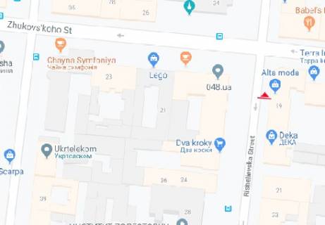 Citylight A in Odessa, 1.2x1.8  Risel'evs'ka st., 19 scheme