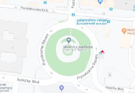 Citylight B in Odessa, 1.8x1.2  Privokzal'naa pl., allea No1 V scheme