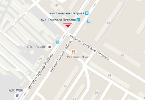 Billboard A in Odessa, 3x6  Generala Petrova st. - Ichaka Rabina st., 22a scheme