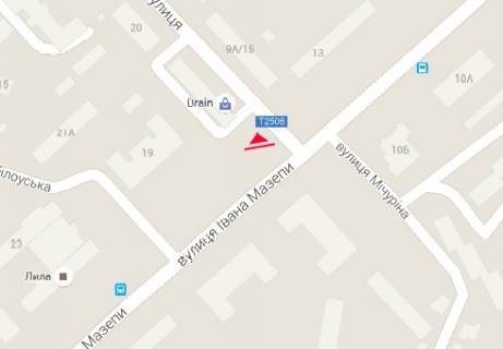 Billboard A in Chernihiv, 3x6  Ivana Mazepi st. - Lubec'ka st., Cernigivs'kij mis'kij Palac kul'turi scheme