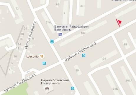 Billboard A in Lviv Lubinskaa st., 102 scheme