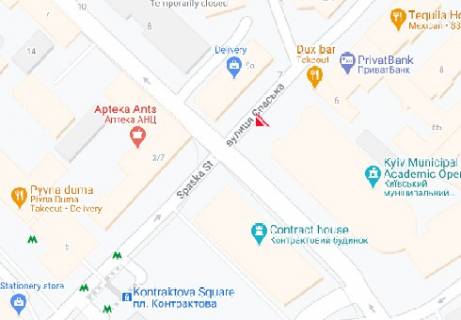 Backlight A in Kyiv Spas'ka st. - Mezigirs'ka st. scheme