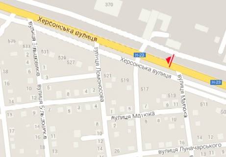 Billboard B in Nikopol Hersons'ka st. - Matuka st. scheme